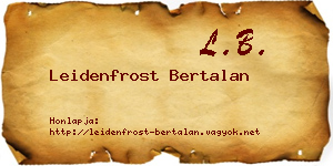 Leidenfrost Bertalan névjegykártya